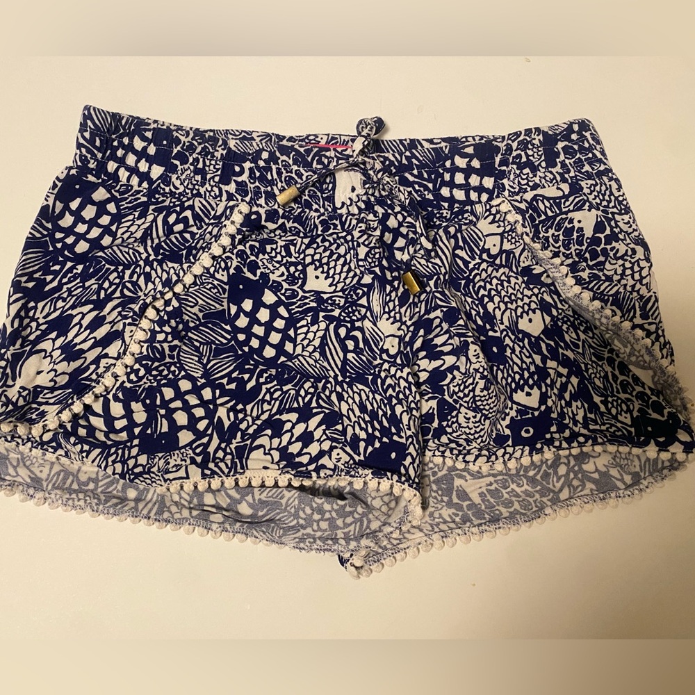 Lilly Pulitzer for Target Blue & White Patterned Shorts XS